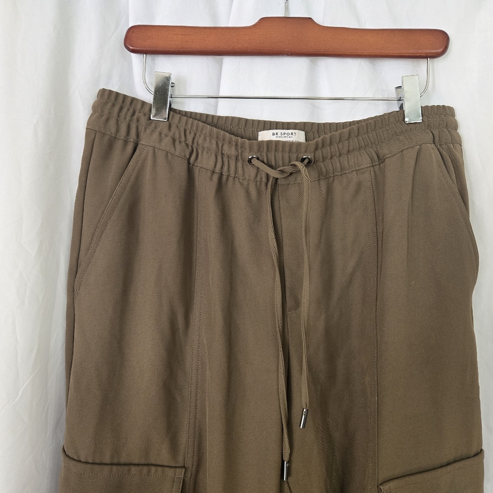 BR Sport Olive Green Pull On Drawstring Cargo Pants